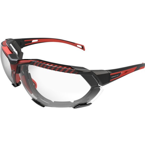 Forceflex FF4 Sunglasses w/Comfort Foam Black/Red w/Clear Lens