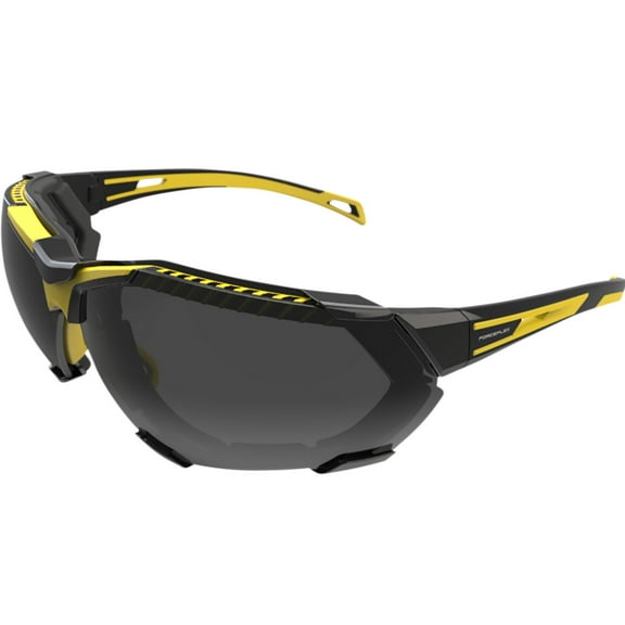 Forceflex FF4 Sunglasses w/Comfort Foam Black/Yellow w/Smoke Lens