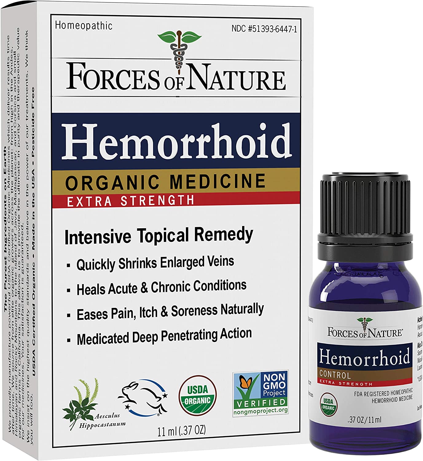 Forces of Nature Hemorrhoid Treatment, Extra Strength 0.37 Fl Oz