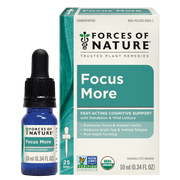 Forces of Nature Focus More Organic Homeopathic for Cognitive Support, Mental Clarity, Sublingual, 10ml