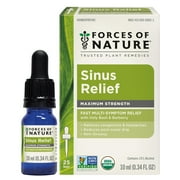 Forces of Nature Sinus Relief 10ml, All Natural, Organic Relief of Congestion, Sneezing, Pressure, Sublingual