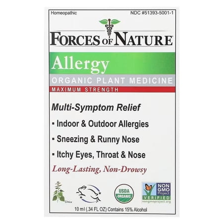 Forces of Nature Allergy Drops Maximum Strength Organic - 10 ml
