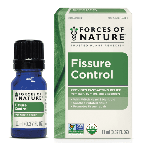 Forces of Nature Fissure Control 11ml, Organic, Plant-Based, Relieve Burning, Stinging, Itching, Tears, Cuts