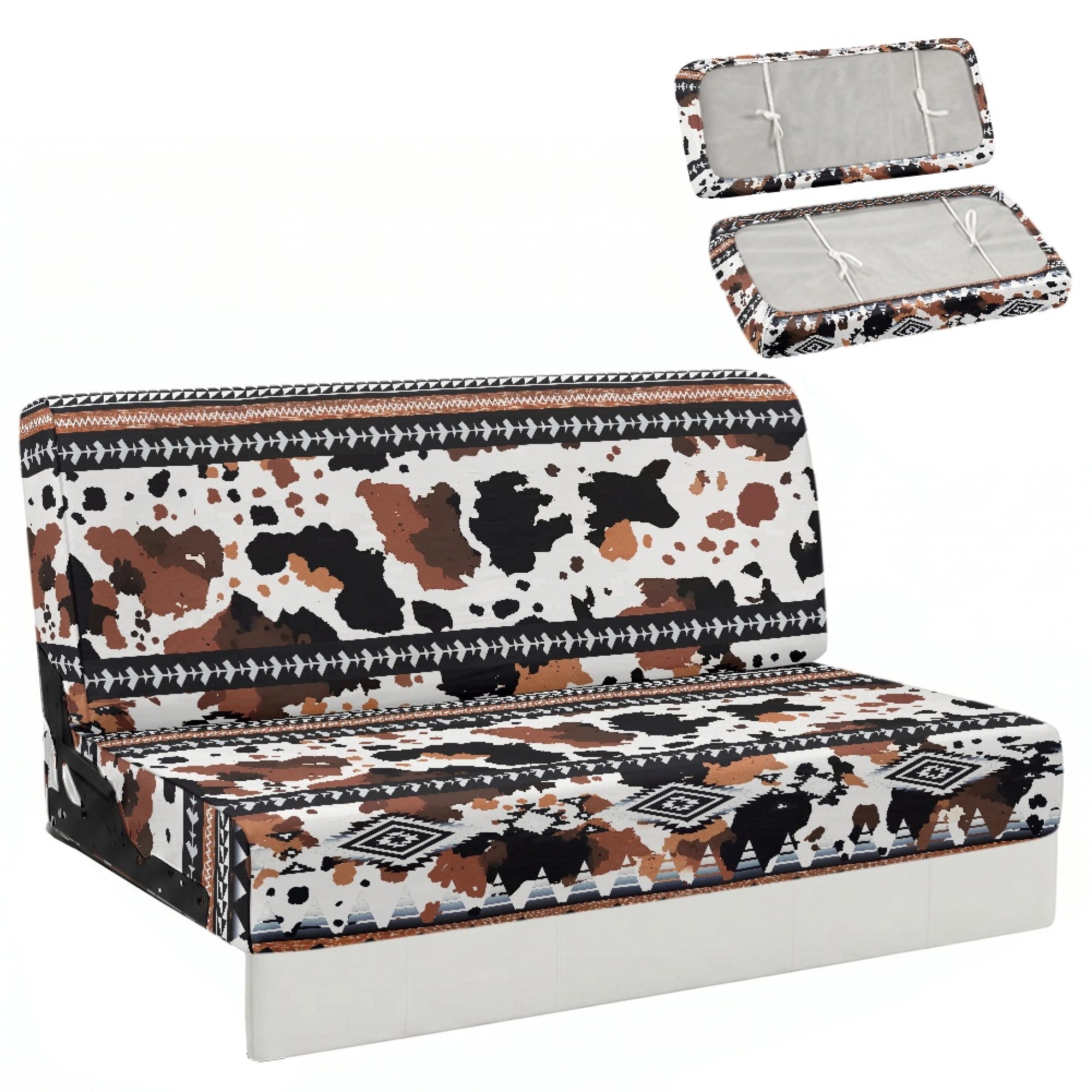 Forchirnse Aztec Tribal Cow Print RV Couch Cover,Farmhouse Stretch ...