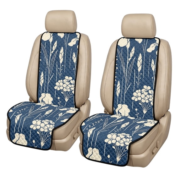Forchrinse 2 Pcs Car Seat Covers Navy Blue Wildflower Car Accessories ...
