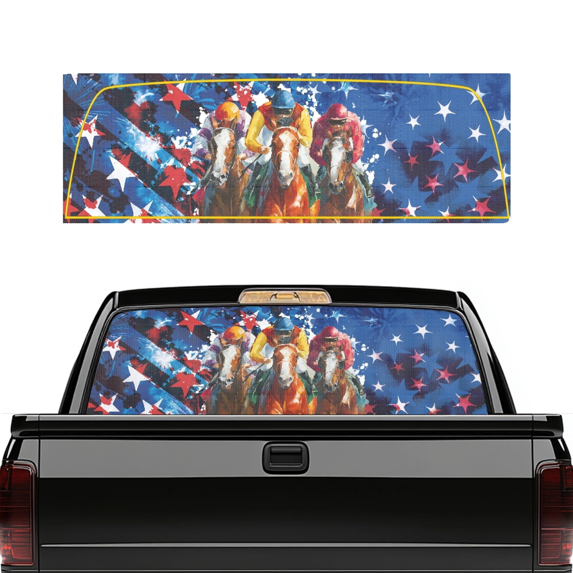 Forchrinse 4th of July Truck Rear Window Decal, See through Sunshade ...