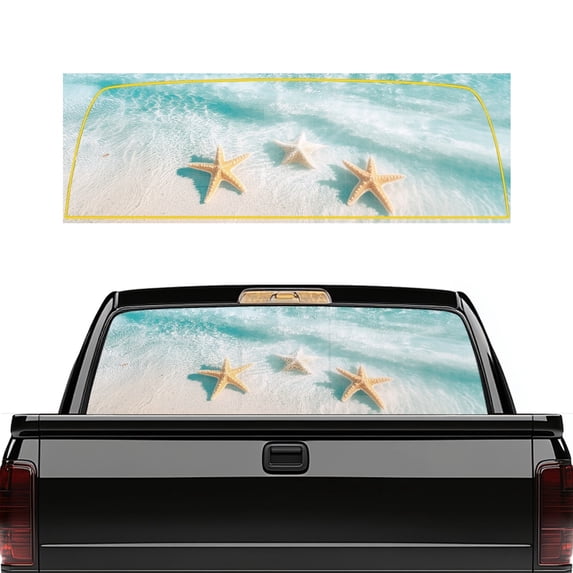 Performated Window Graphics Forchrinse Beach Starfish Rear Window Decals for Trucks, Rear Window ...