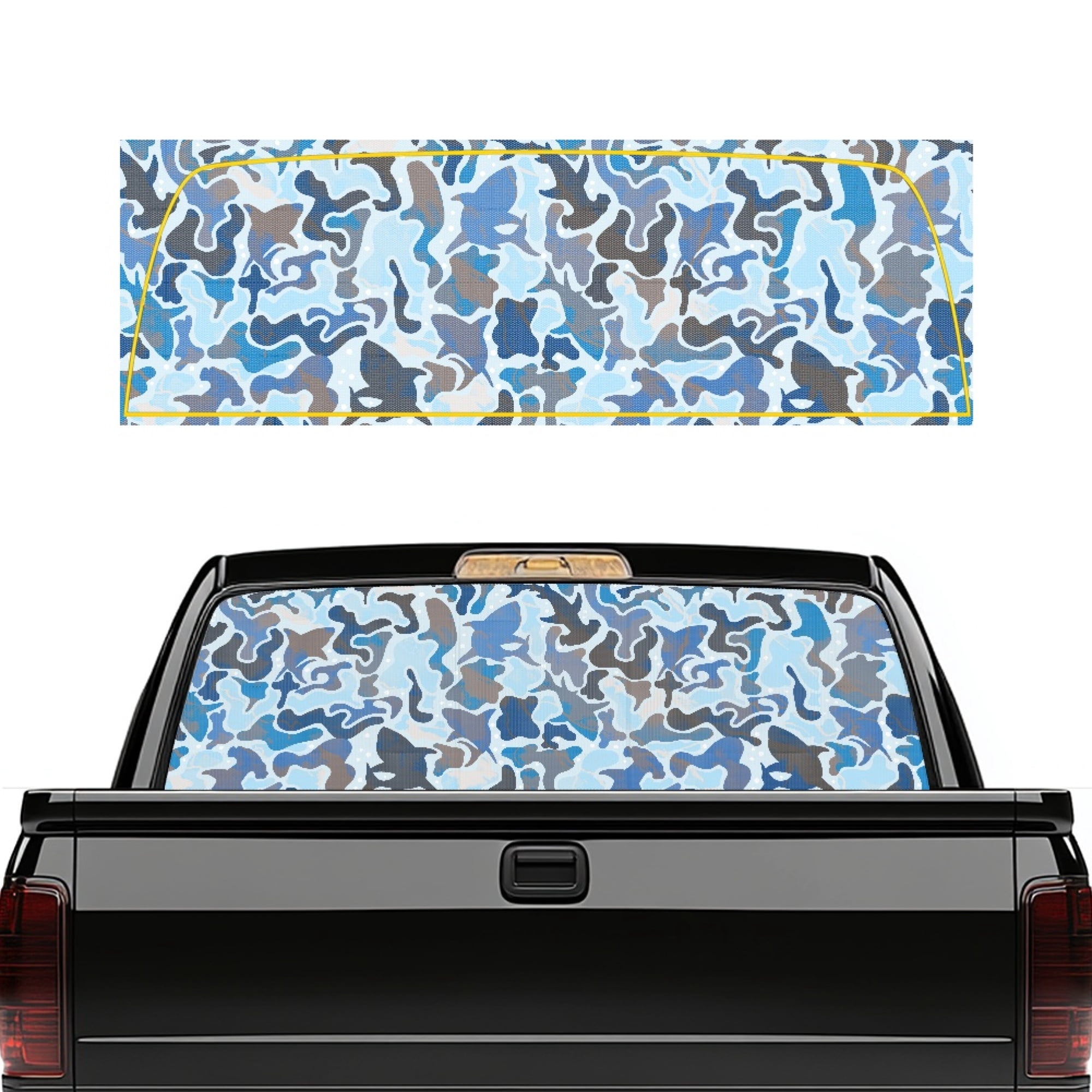 Performated Window Graphics Forchrinse Blue Lightning Rear Window Decals for Trucks and SUV ...