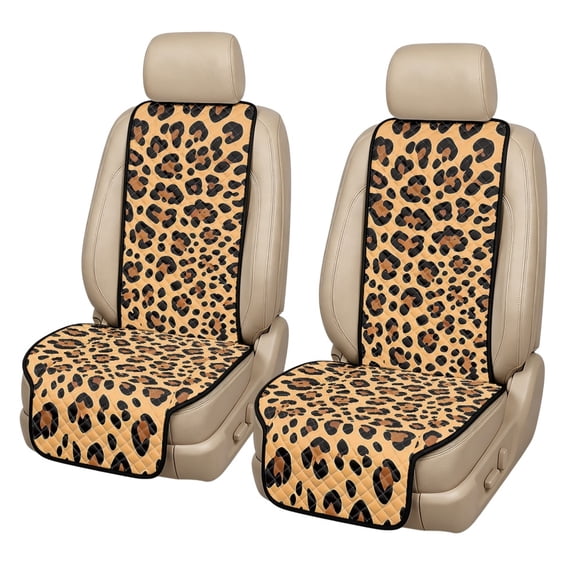 Forchrinse Cheetah Print Car Seat Covers Quilted Front Seat Covers 2 ...
