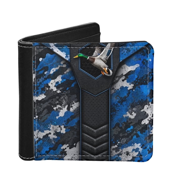 Printable Coint Forchrinse Duck Blue Camo Print Wallet for Teens,Leather Trifold Wallet ...