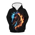 thumbnail image 1 of Forchrinse Girls' Fashion Hoodies & Sweatshirts Horse Full-Zip Hoodie for Girls Boys Ice Flame Print Long Sleeve Hooded Jacket Casual Outerwear with Pockets, 1 of 7