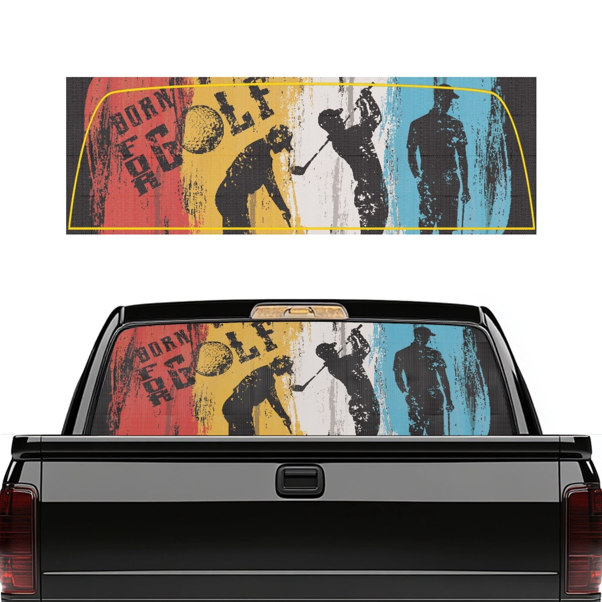 Sticker Faided Forchrinse Golf Player Back Window Decals 66.9
