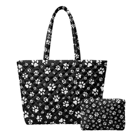 Witite Pattern Forchrinse Lightweight Quilted Shoulder Bags for Daily,Polyester Casual ...