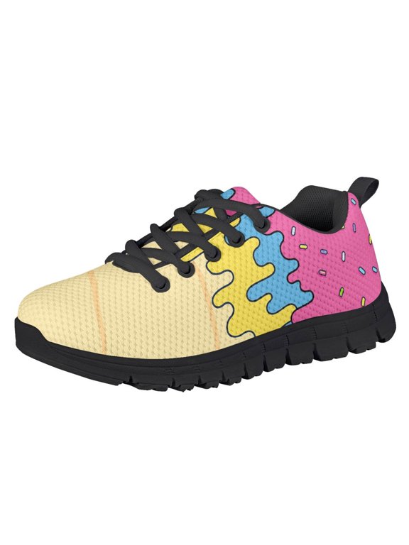 Forchrinse Pink Pastel Drip Kids Tennis Shoes Boys Girls Sneakers Comfortable Lace Up Athletic Running Shoes Lightweight