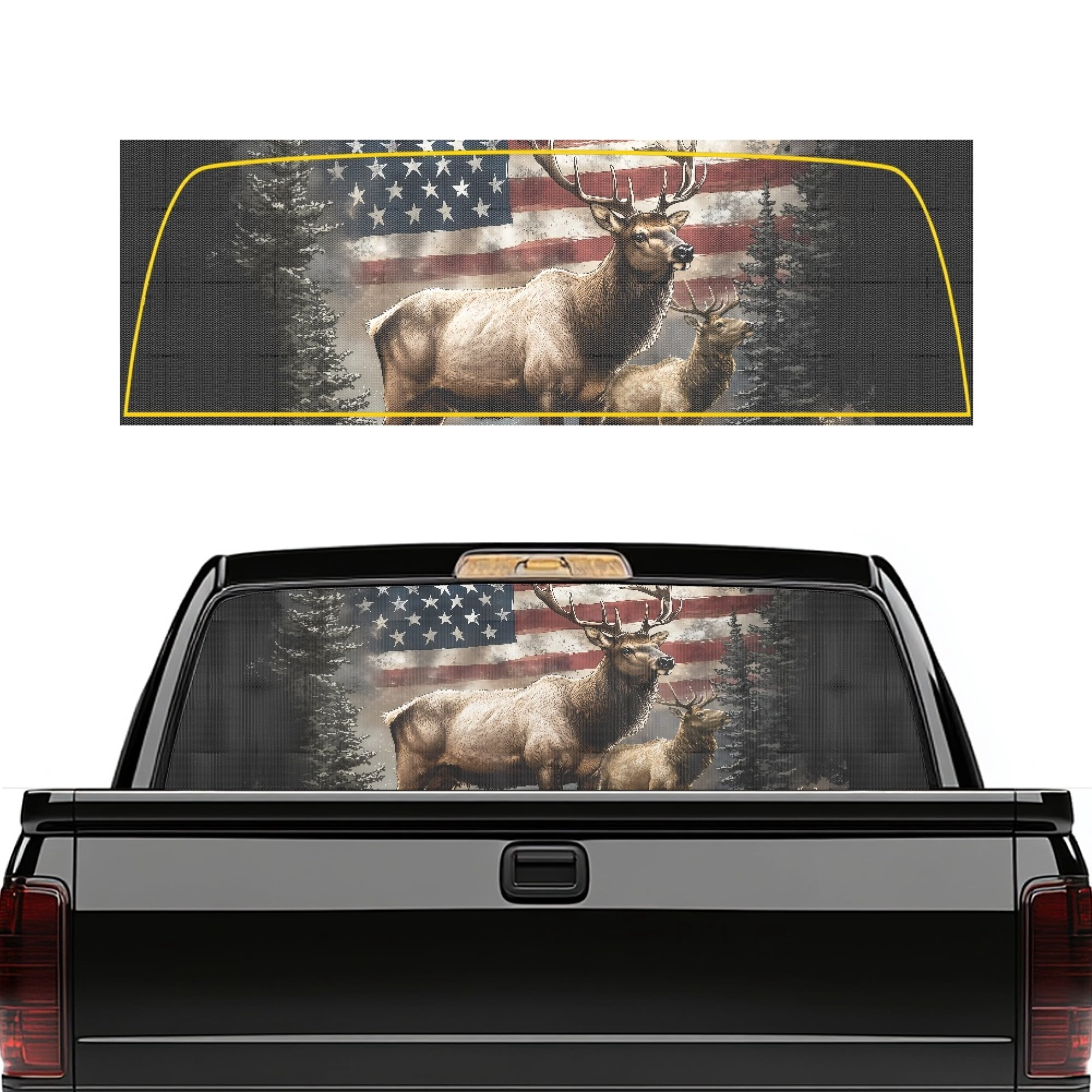 A Rear Backside Forchrinse Rear Window Decals for Trucks SUV Perforated Sticker, Back ...