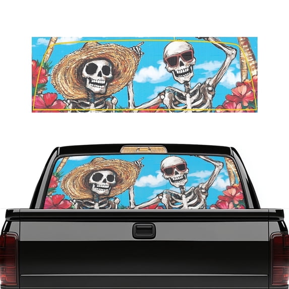 Forchrinse Tropical Skeleton Back Window Decals for Trucks Perforated ...