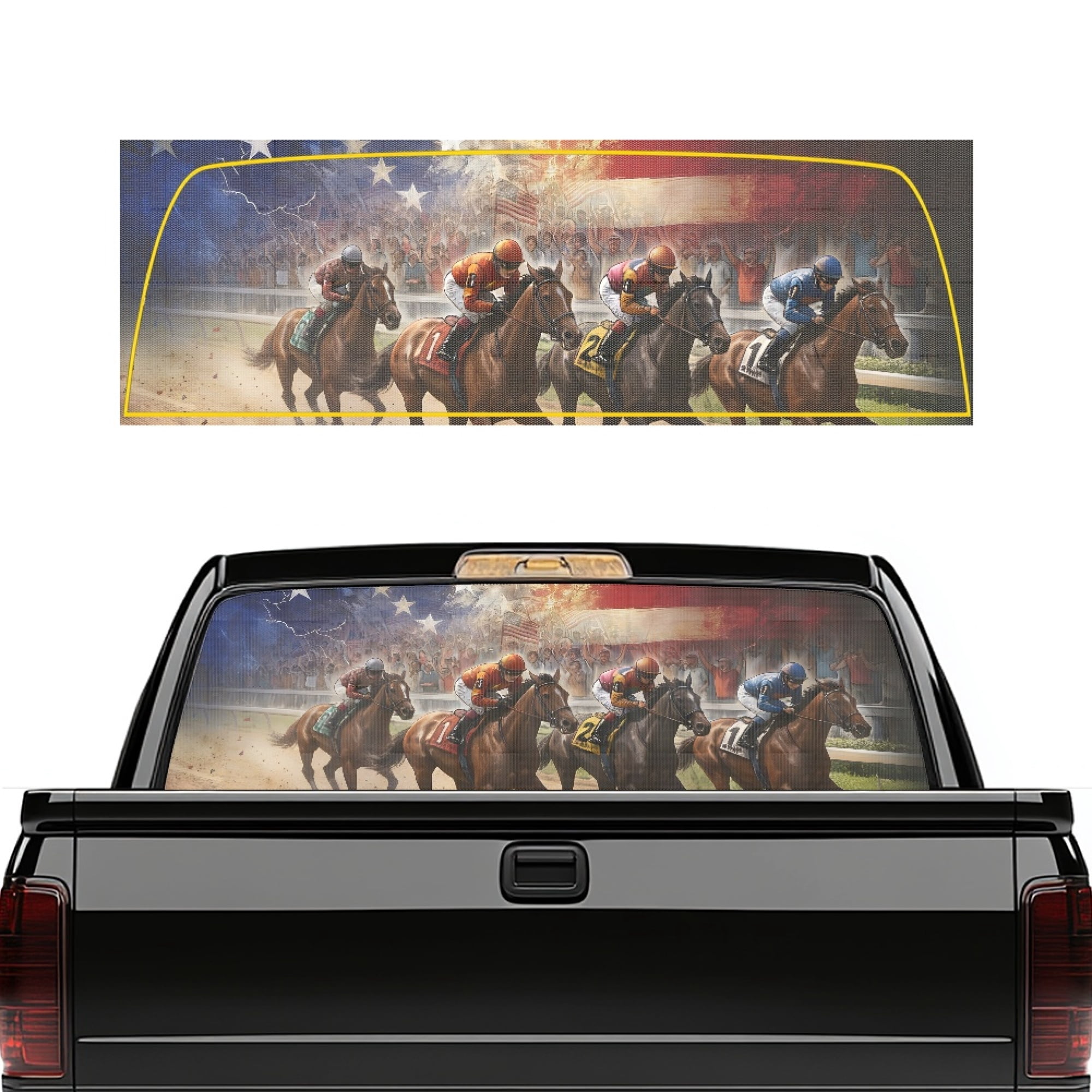 Sticker Faided Forchrinse Truck Rear Window Decal 66.9 x 22.4 Inch, Perforated Vinyl ...