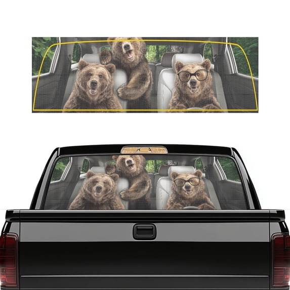 Forchrinse Truck Rear Window Decal, See through Full Coverage ...