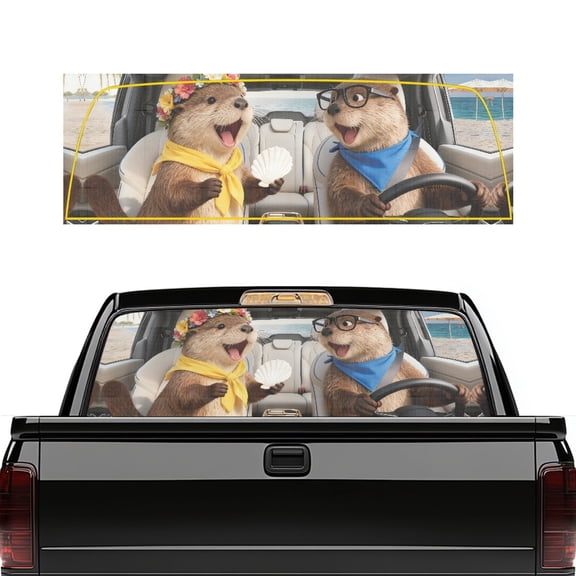 Forchrinse Truck Rear Window Decals 66.9 x 22.4 Inch, Perforated Vinyl Decal Fit Most Pickup Trucks and SUV, Durable Vinyl Rear Window Graphics for Personalized Decoration