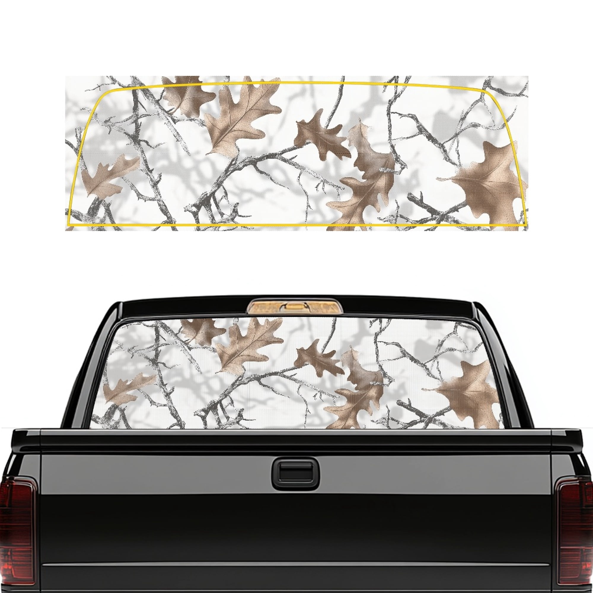 Performated Window Graphics Forchrinse White Oak Camo Truck Rear Window Decal Graphic Perforated ...