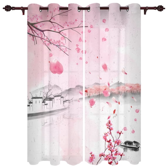 Hawaii Garden Trees Valance Window Curtains for Living Room Bedroom Kitchen Home Ready-made Youth Room Window Curtains
