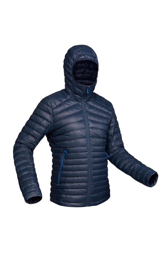 Forclaz Trek 100, 23°F Real Down Packable Puffer Backpacking Jacket, Men's, Blue, Extra Large