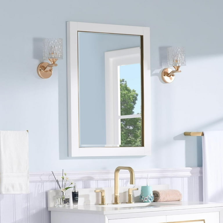 Forclover 24x 32 Inch Bathroom Vanity Mirror Wood Framed Bathroom