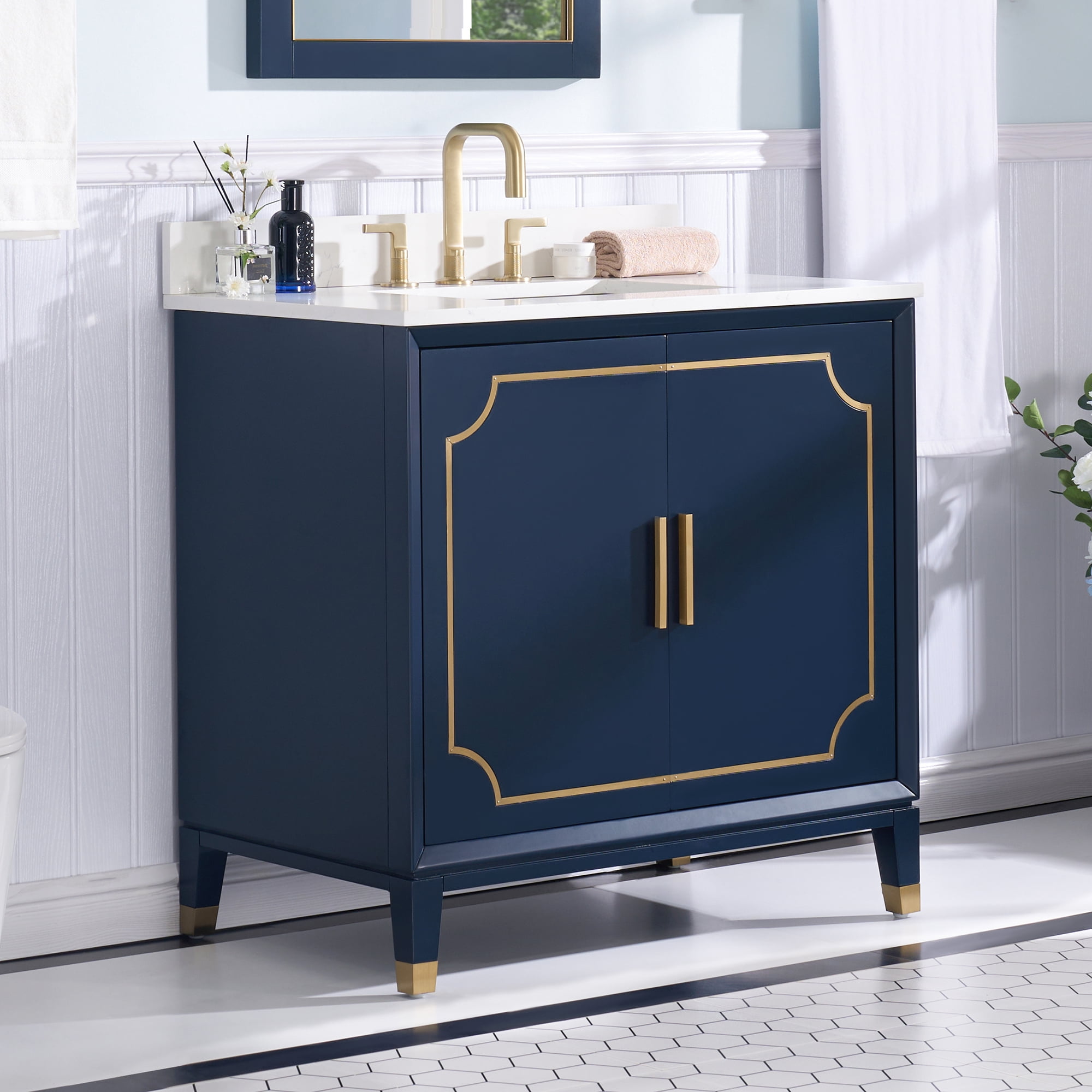 Forclover 36" Bathroom Vanity with Single Sink, Freestanding Bathroom