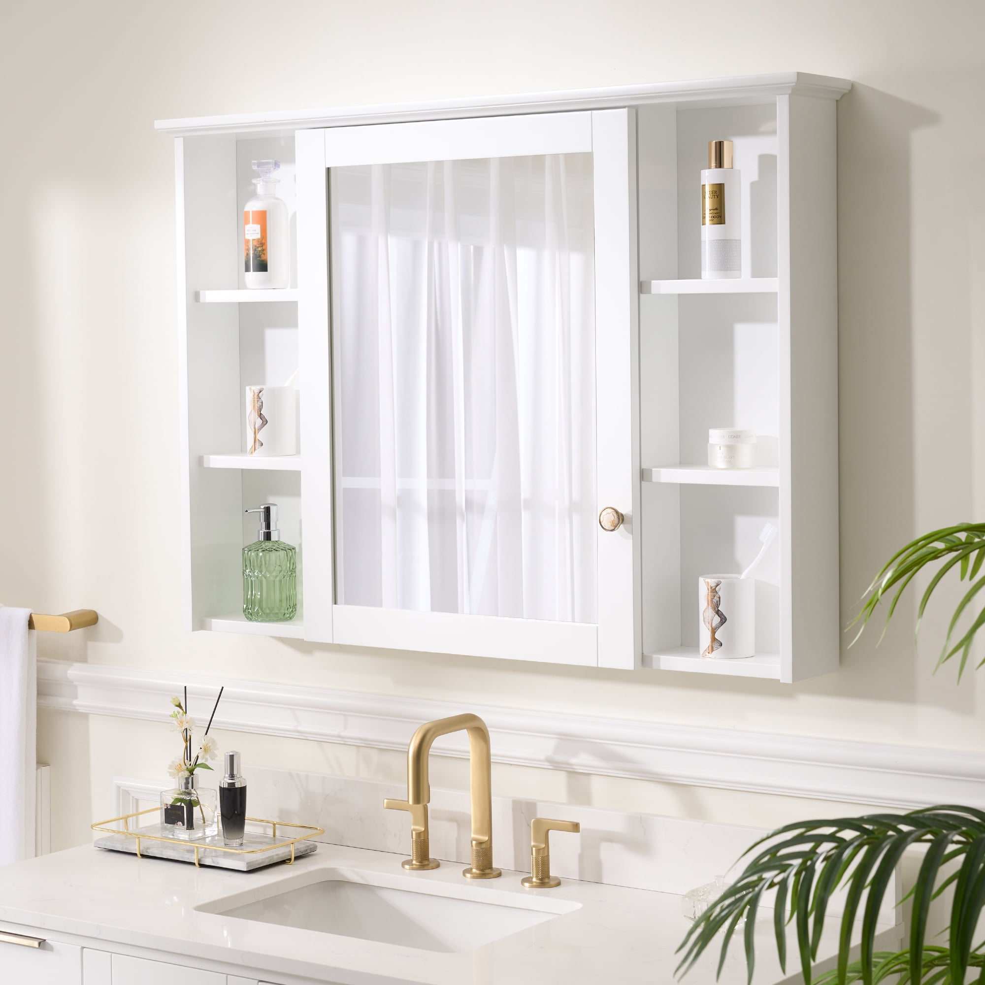 Forclover 42"x 30" Wall Mounted Mirrored Medicine for Bathroom