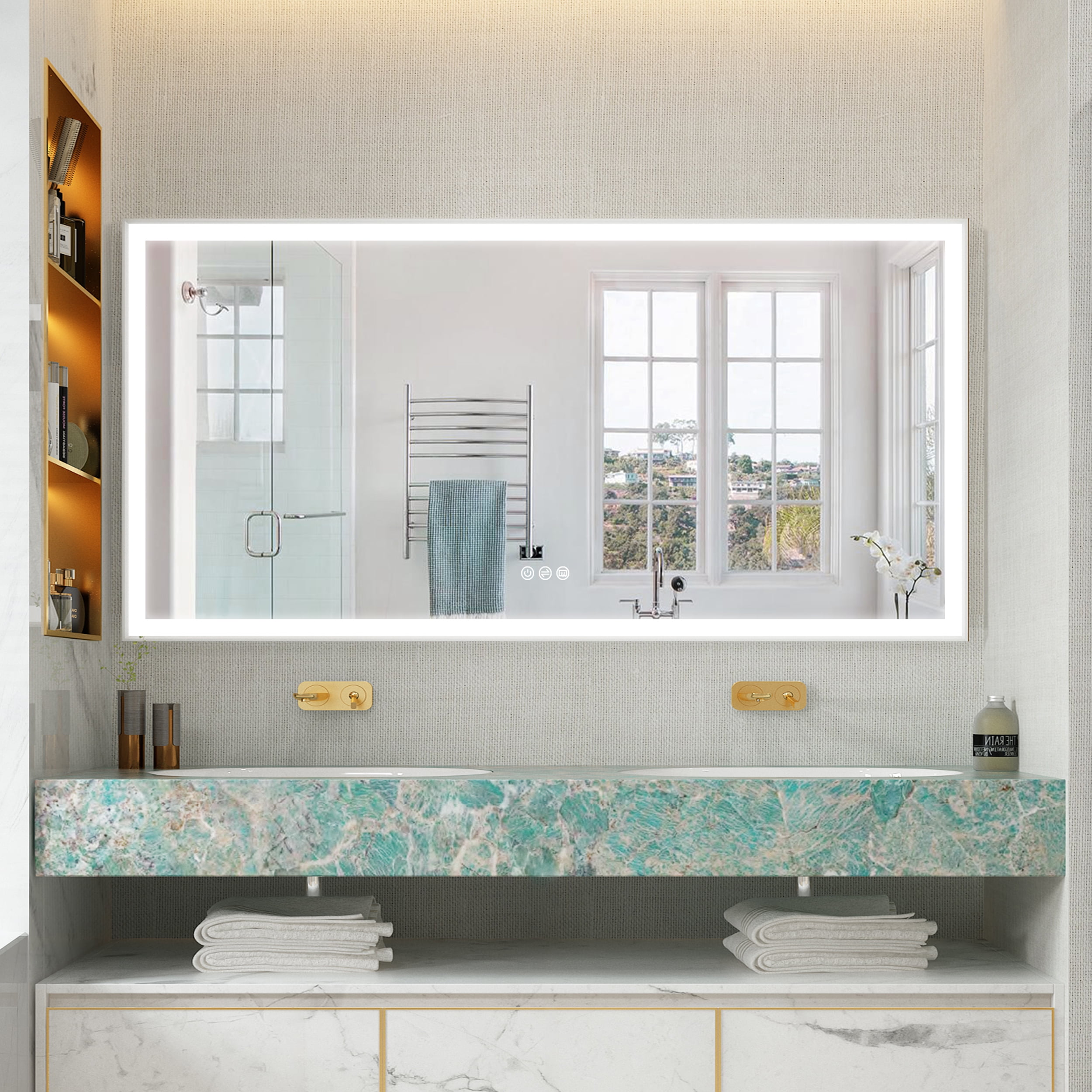 Forclover 72"x 36" LED Bathroom Mirror, LED Makeup Mirror for Bathroom ...