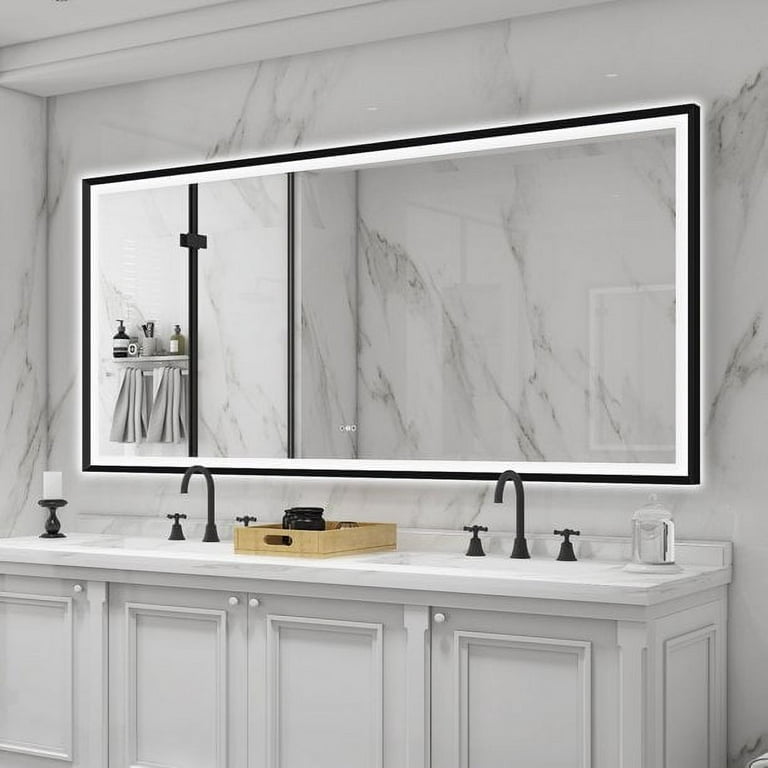 Dextrus 40 inch x24 inch LED Mirror for Bathroom Lighted Mirrors,Wall Mount Bathroom Vanity Mirror with Lights, Gradient Front and Backlit Double LED