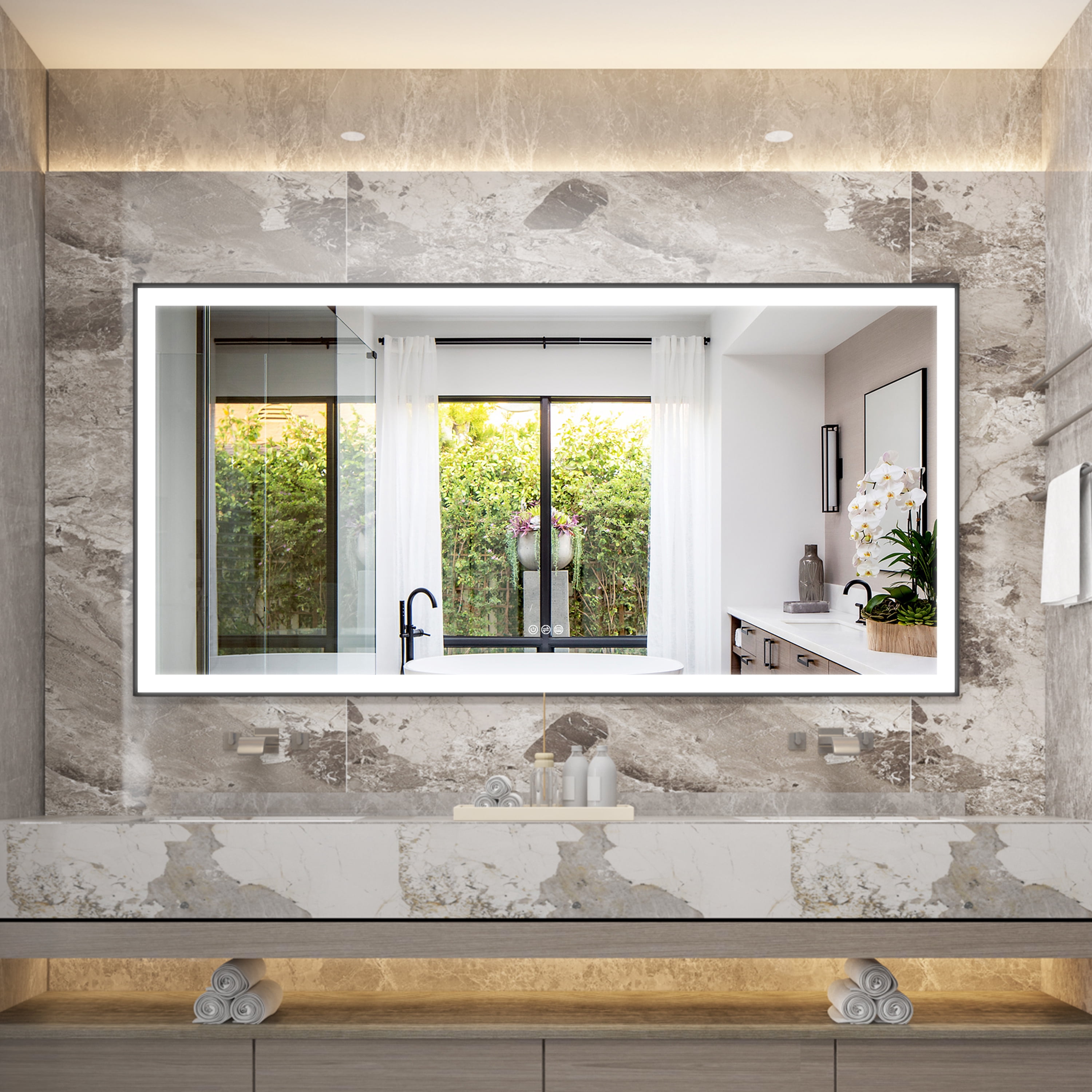 Forclover 84"x 42" LED Bathroom Mirror, LED Makeup Mirror for Bathroom