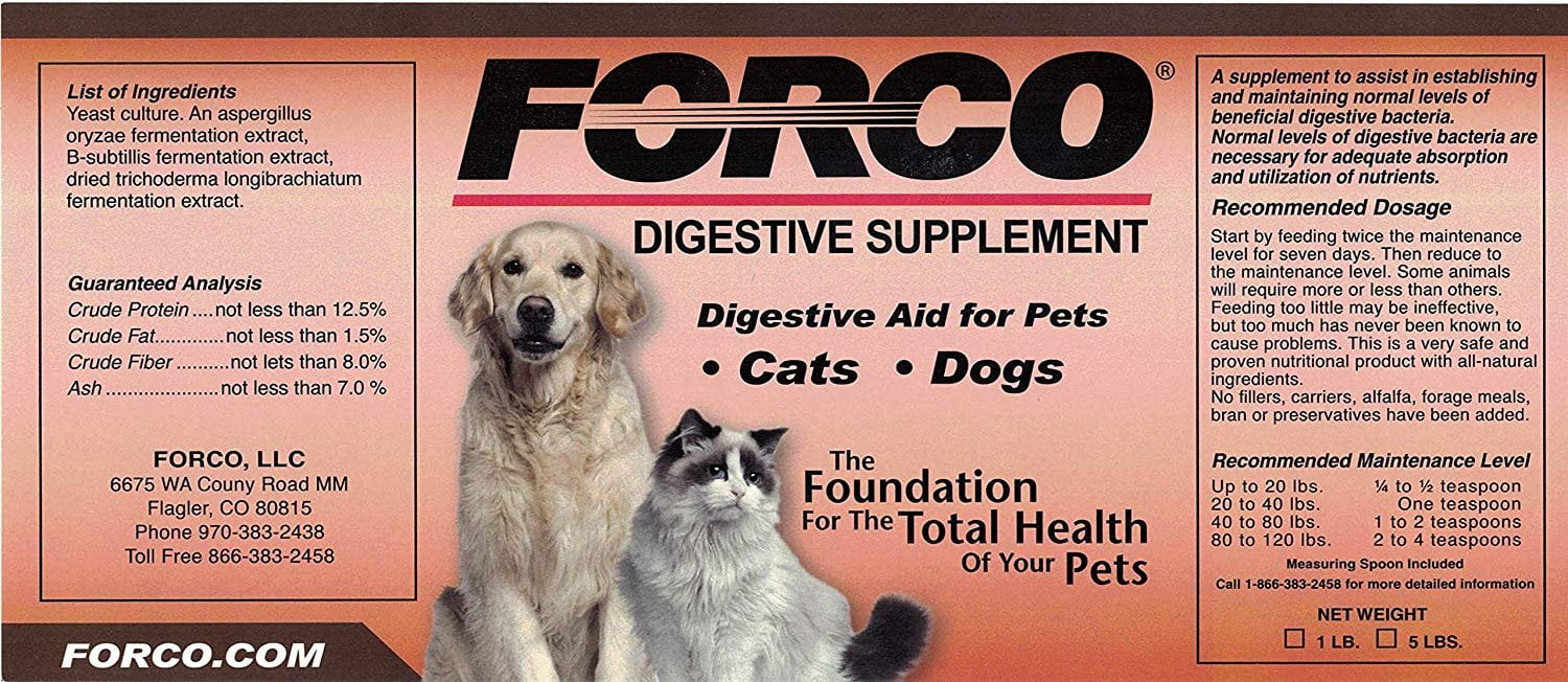 Forco Digestive Supplement, Dogs and Cats, 1LB - Walmart.com