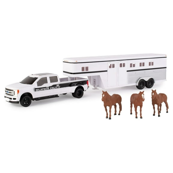 Ford 1:32 Scale F-350 Pickup with Horse Trailer and Horses