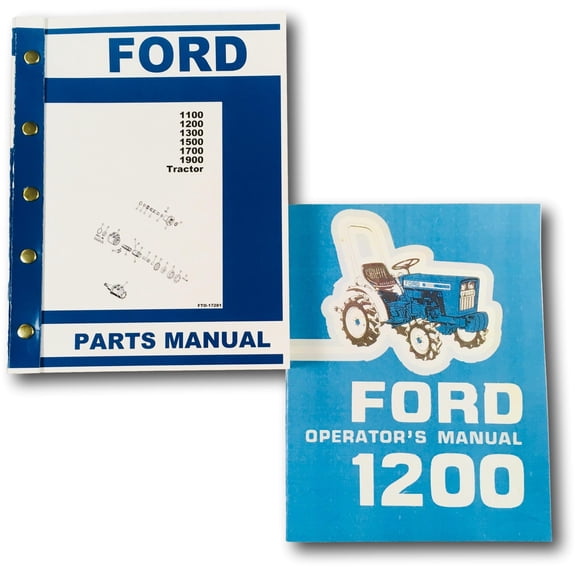 Ford 1200 Tractor Owners Operators Manual Parts Catalog Set Assembly Book