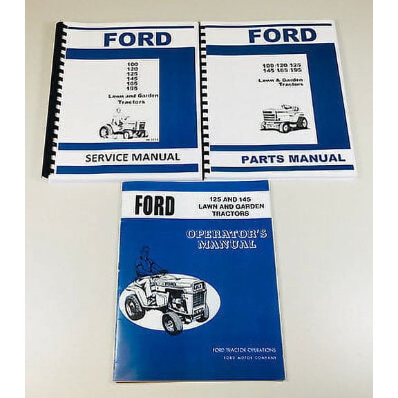 Ford 125 145 Lawn Garden Tractor Service Operators Parts Manual Shop Repair Set