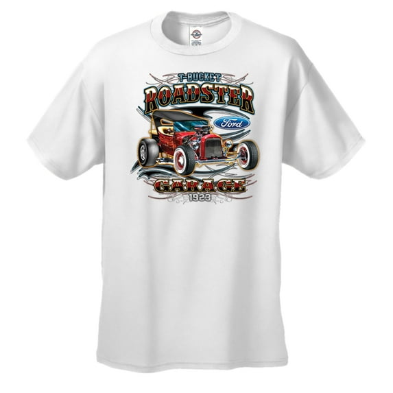 Ford 1923 T Bucket Roadster Garage Retro Original Hotrod Mechanic Motor Company Classic-White-XL