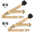 thumbnail image 1 of Ford 1928-1931 Model A Standard 3 Point Tan Retractable Bucket Seat Belt Kit with Bracketry - 2 Belts, 1 of 1