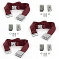 thumbnail image 1 of Ford 1941-1948 Airplane 2 Point Burgandy Lap Bench Seat Belt Kit with Bracketry - 3 Belts, 1 of 1
