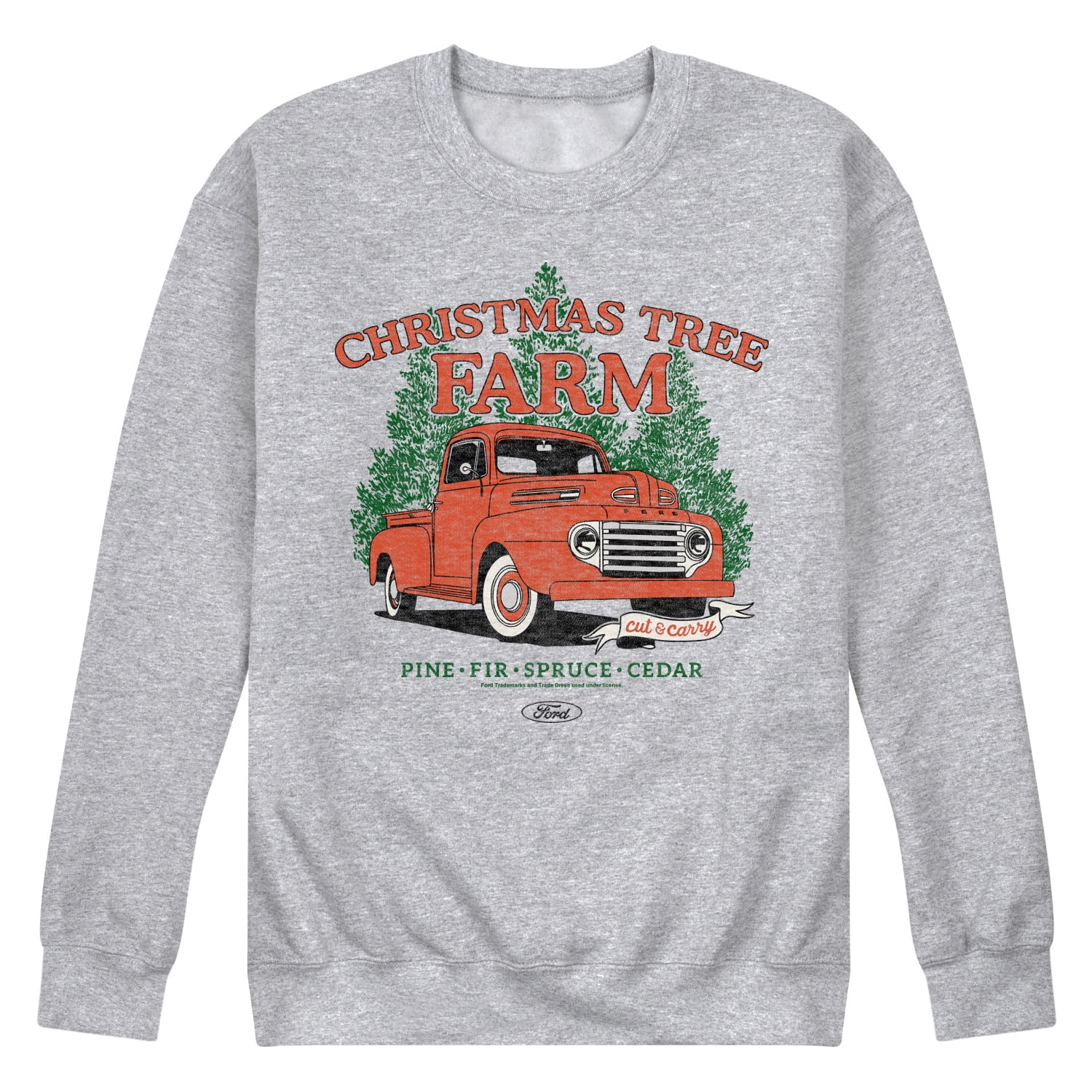 Ford - 1949 Ford F3 Christmas Tree Farm - Men's Crew Fleece Pullover Sweatshirt