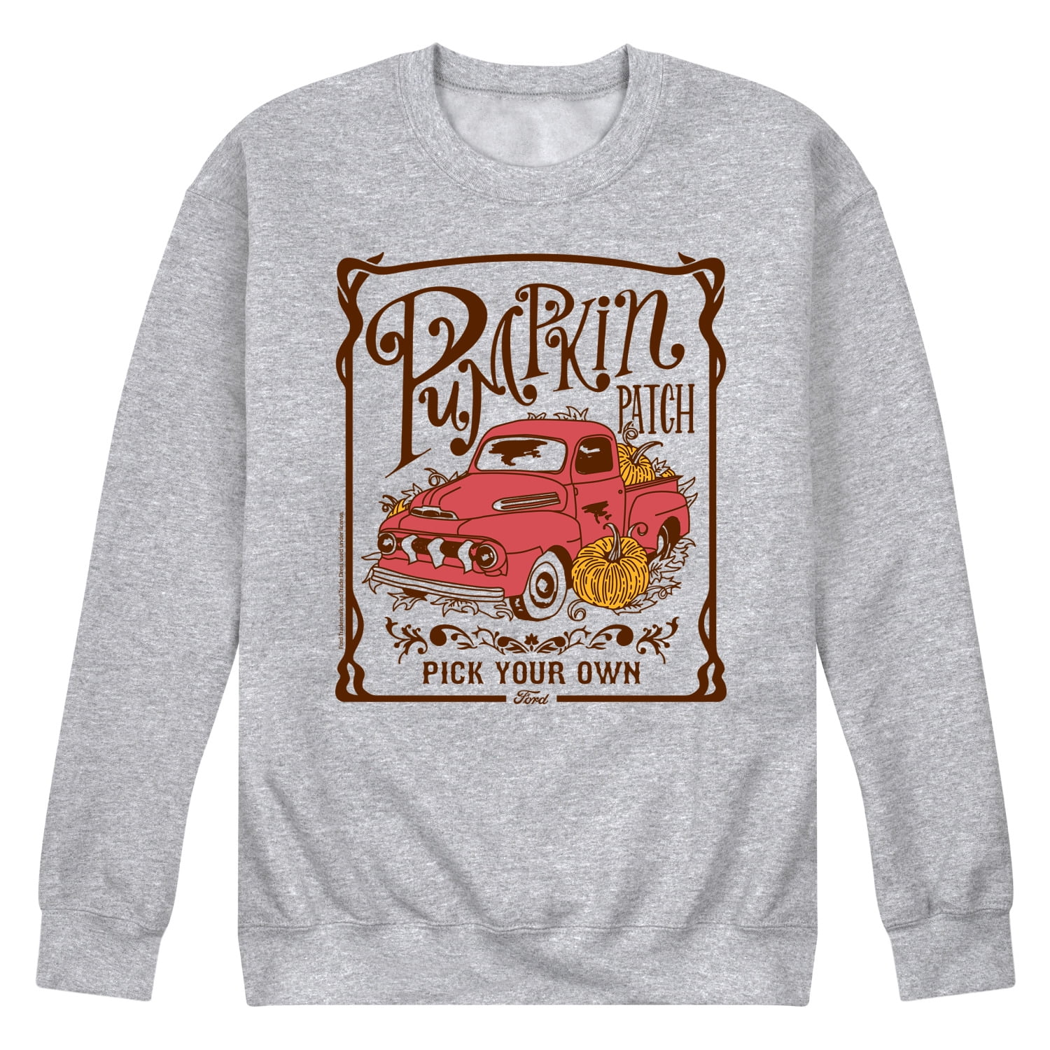 Ford - 1952 Ford F100 Pumpkin Patch - Men's Crew Fleece Pullover Sweatshirt
