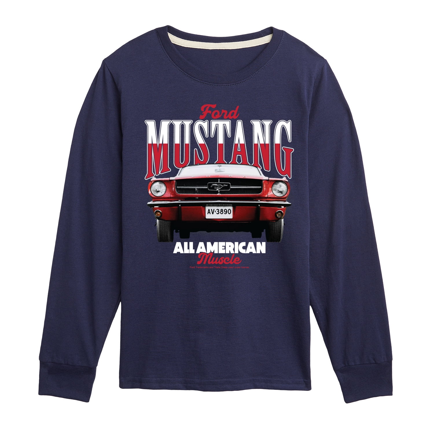 Ford - 1965 Ford Mustang Tee - Youth Boys Long Sleeve Graphic T-Shirt