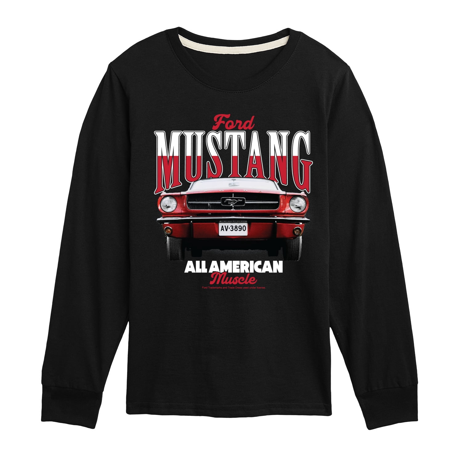 Ford - 1965 Ford Mustang Tee - Youth Boys Long Sleeve Graphic T-Shirt