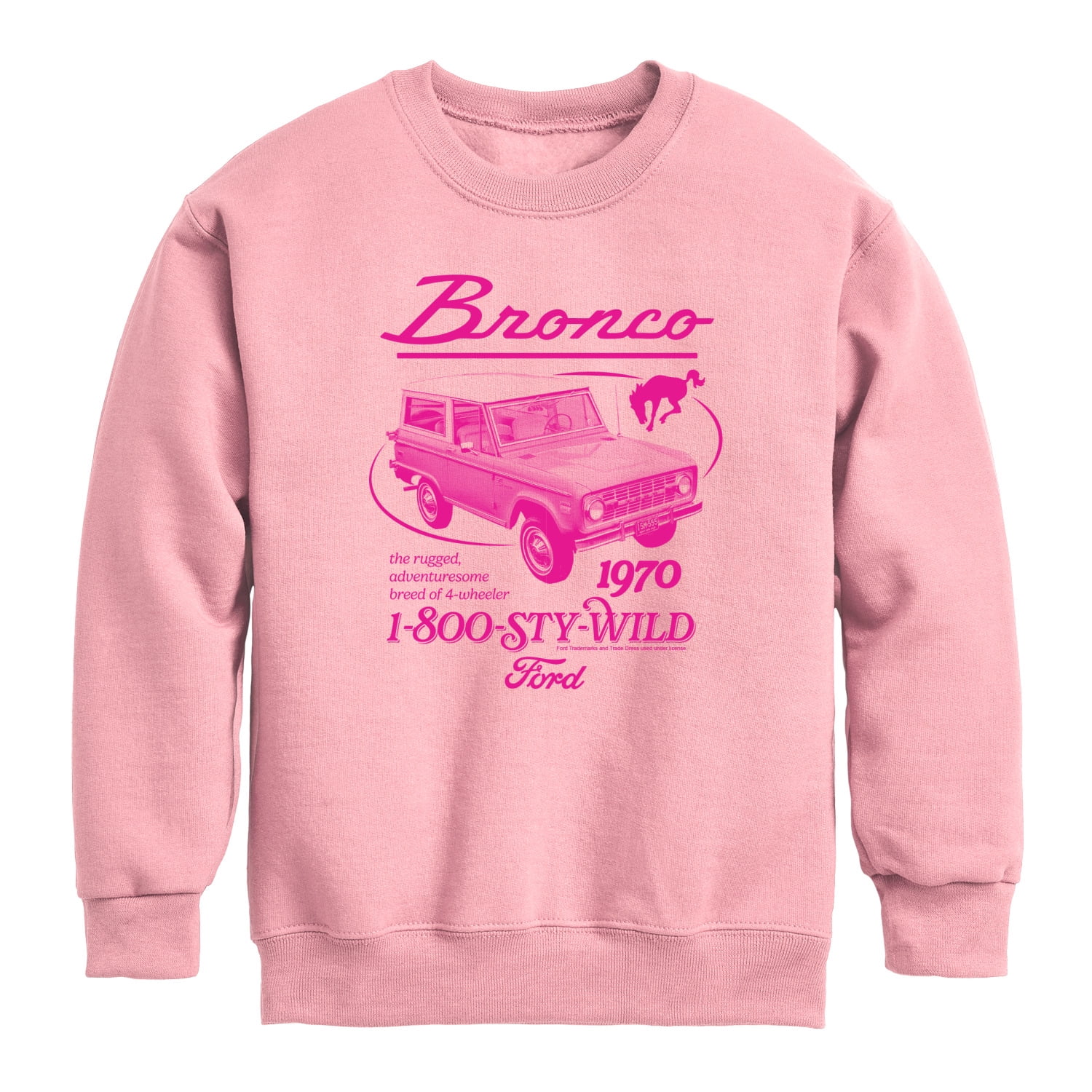 Ford - 1970 Bronco Ad - Youth Boys Crew Fleece Sweatshirt