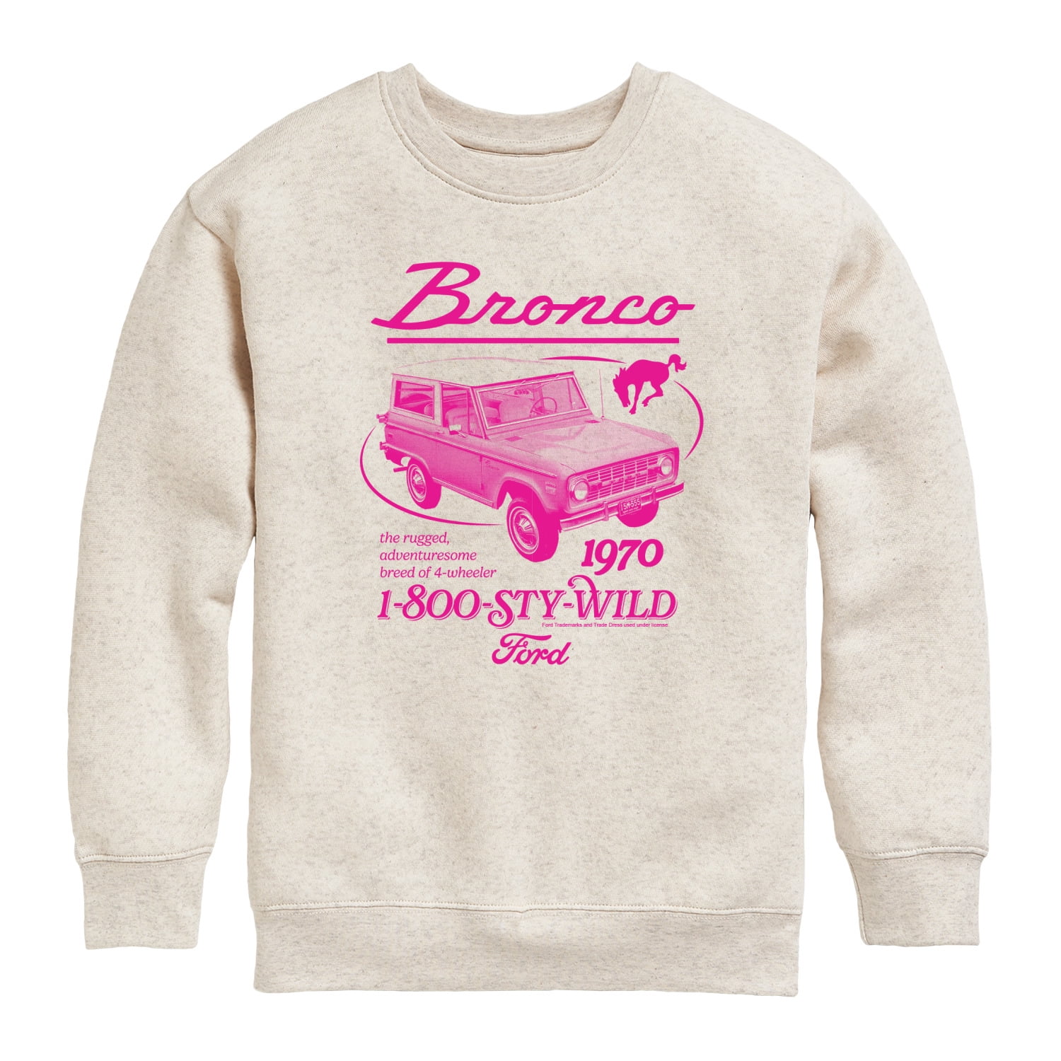 Ford - 1970 Bronco Ad - Youth Boys Crew Fleece Sweatshirt