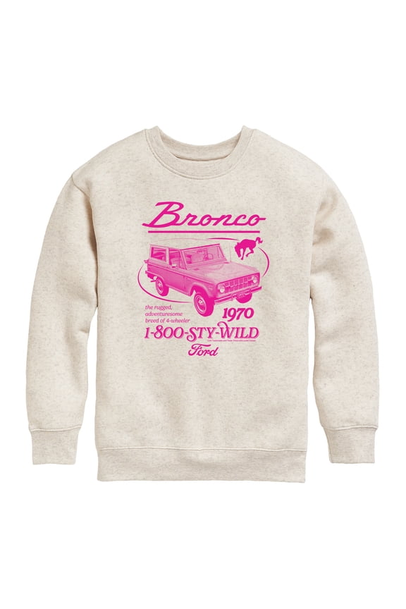 - 1970 Bronco Ad - Youth Boys Crew Fleece Sweatshirt