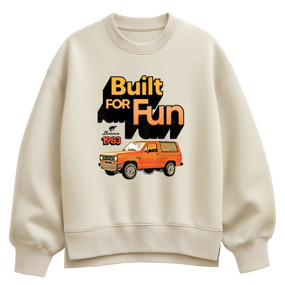 Ford - 1983 Bronco Built For Fun - Women's Oversized Fleece Crew Sweatshirt