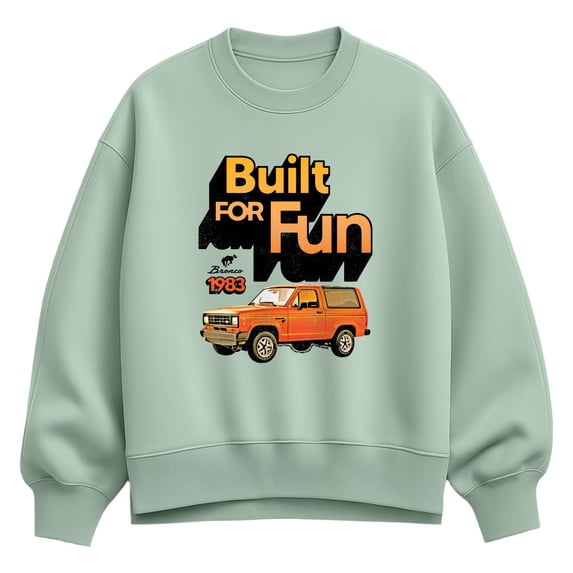 Ford - 1983 Bronco Built For Fun - Women's Oversized Fleece Crew Sweatshirt