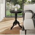 thumbnail image 1 of Ford 20" Diameter Round Black Solid Wood Rustic Pedestal End Table by East at Main, 1 of 5