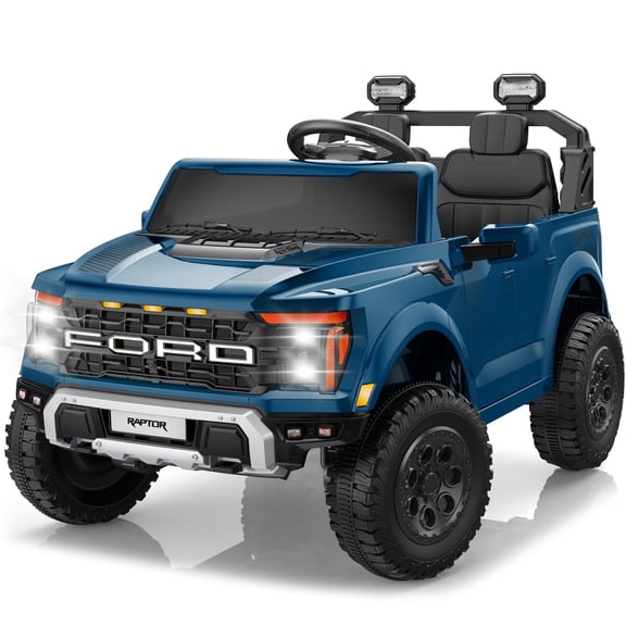 iYofe 24V 2 Seater Licensed Ford F-150 Raptor Powered Ride on Truck with Remote & Safety Belt, Blue